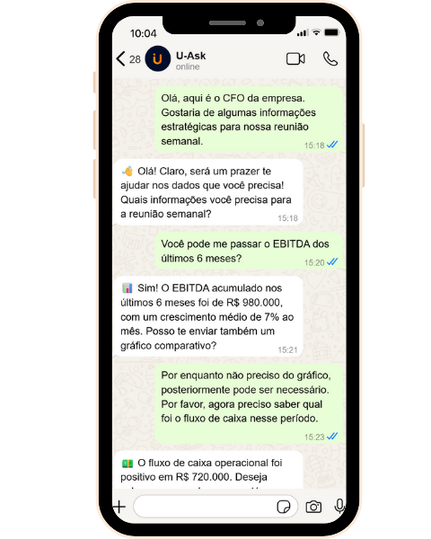 Perguntas sobre EBTIDA e Caixa